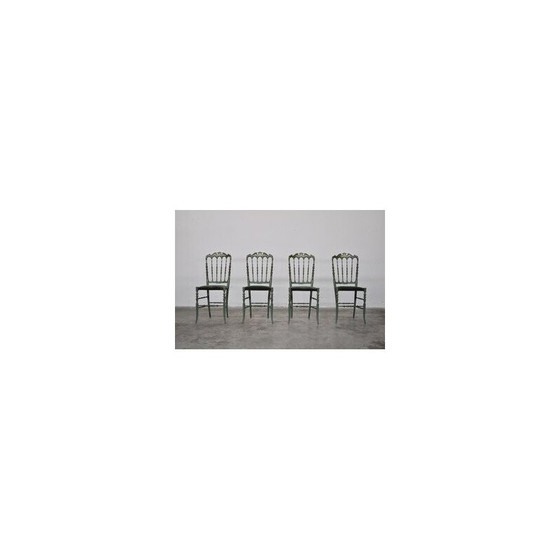 Image 1 of Set of 4 vintage Chiavari hand-painted dining chairs, 1950s