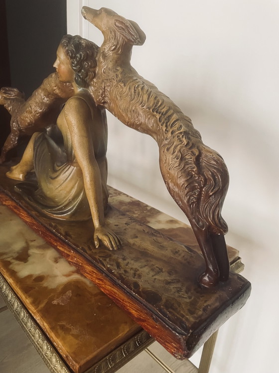 Kaminsims im Art-Deco-Stil, 1920–1930 – Arnova, Bildhauerei, Other (photo 3 of 8)