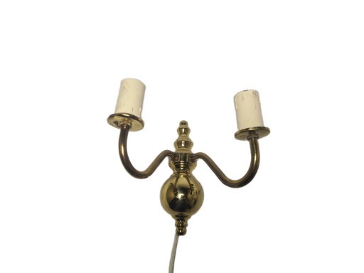 Two-Armed Wall Lamp, Sweden, 1970s – wandlampen, Brass