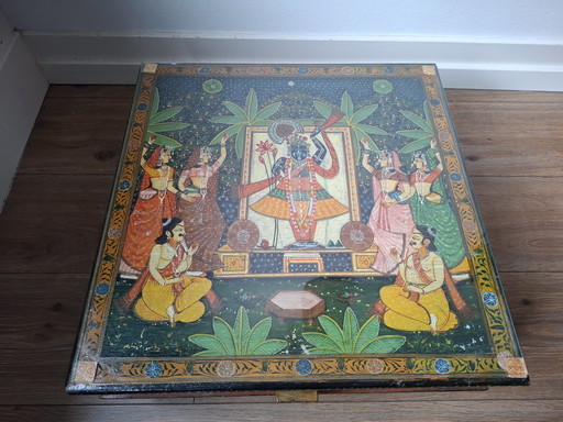 Table d'appoint indienne, vintage, peinte à la main !!!