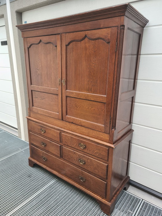 18th century, English sideboard cabinet. Antique cabinet, Wood, Brown (photo 4 of 15)