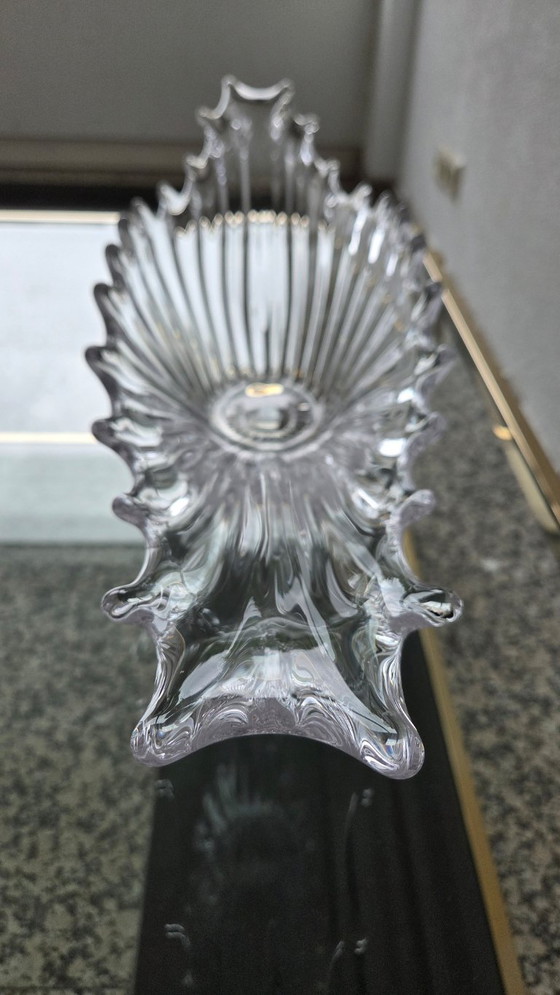 Image 1 of Grote Mid-Century vintage Franse glazen schaal (64cm)