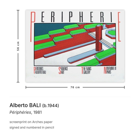 Image 1 of Alberto BALI Périphéries Signierter Siebdruck 1981