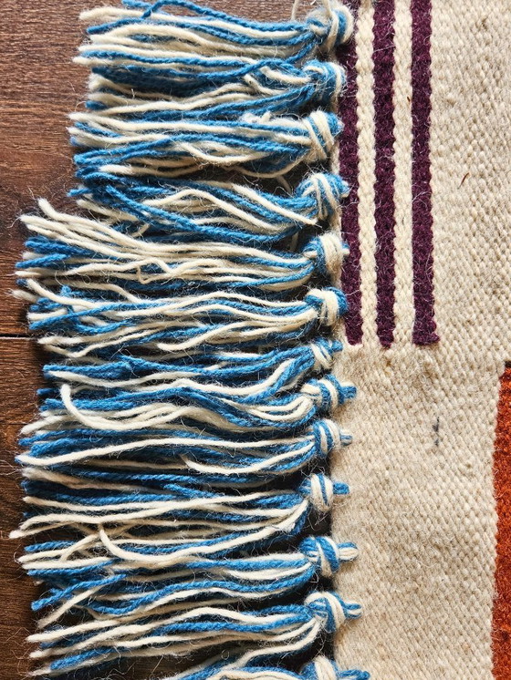 Image 1 of Organizer in lana egiziana fatto a mano - Organizer da parete e da banco - 35×55 cm