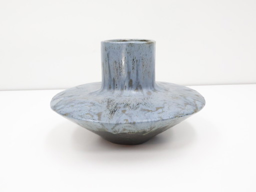 Vintage vase / ceramic / blue UFO / handmade