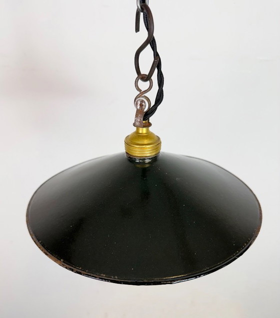 Image 1 of Industriële zwarte emaille lamp, jaren 1930