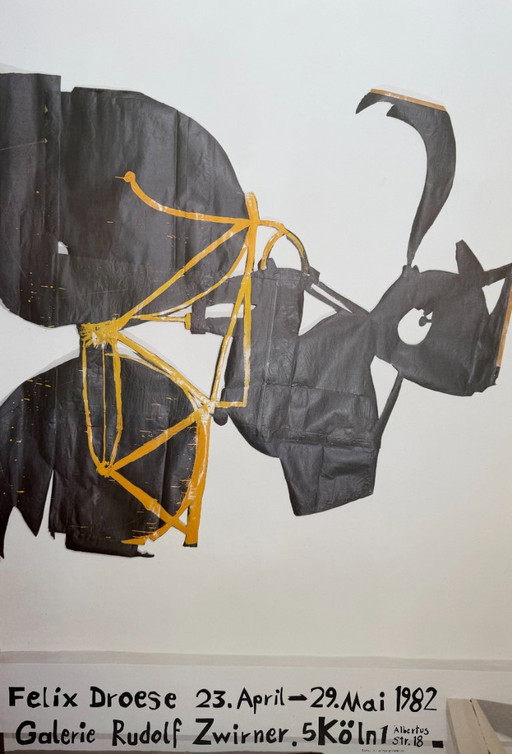 Felix Droese, Galerie Rudolf Zwirner, 1982, Vintage Exhibition Poster – Paper