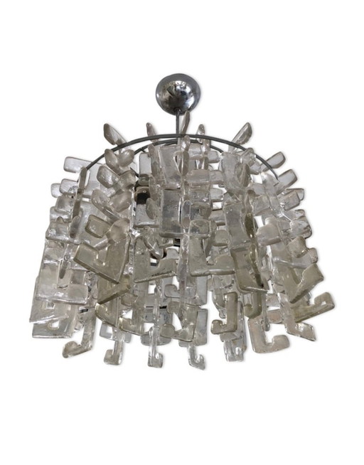 Carlo Nason by Mazzega murano glass chandelier, Italy 1970