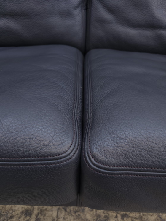 Image 1 of De Sede ds 17 three-seater blue Paris designer sofa leather sofa couch desede