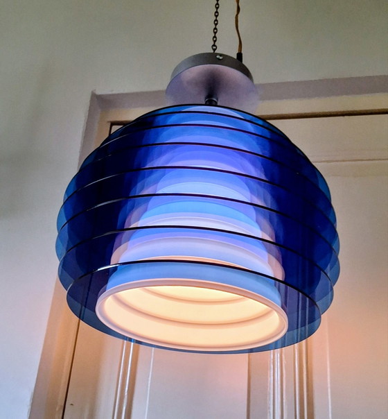 Modernist Disc Pendant Lamp – Linea, Metal, Plexiglass (photo 11 of 12)