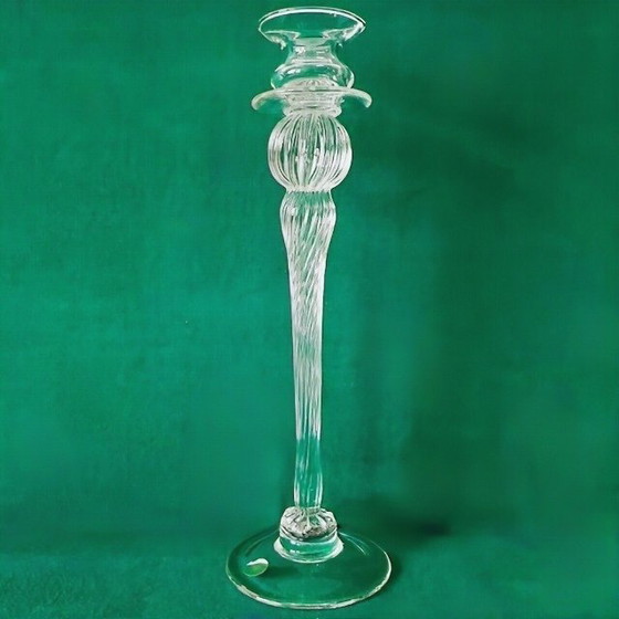 Image 1 of Vintage mid-century Italian crystal candlestick Ardè Italy crystal Murano 1970's