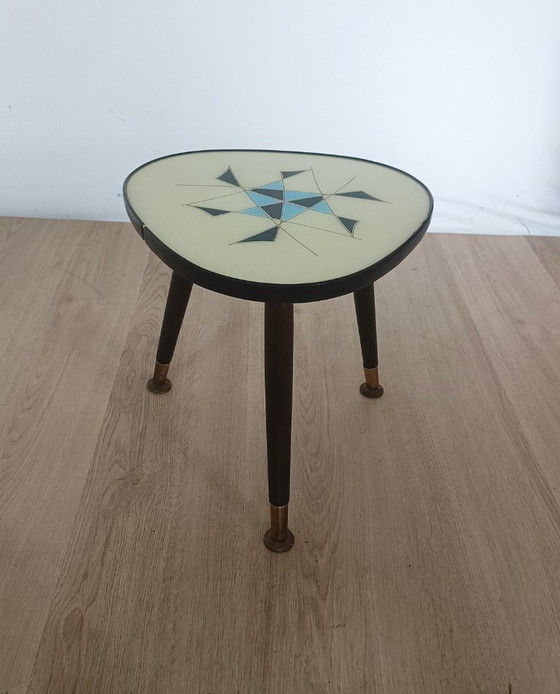 Image 1 of Fifties side table with glass top