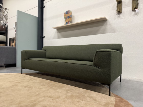 Image 1 of Design on Stock Bloq Sofa set 3 & 2.5 Seater + Footstool Green fabric