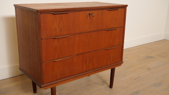 Image 1 of Vintage Deense ladekast | Teak | 3 lades