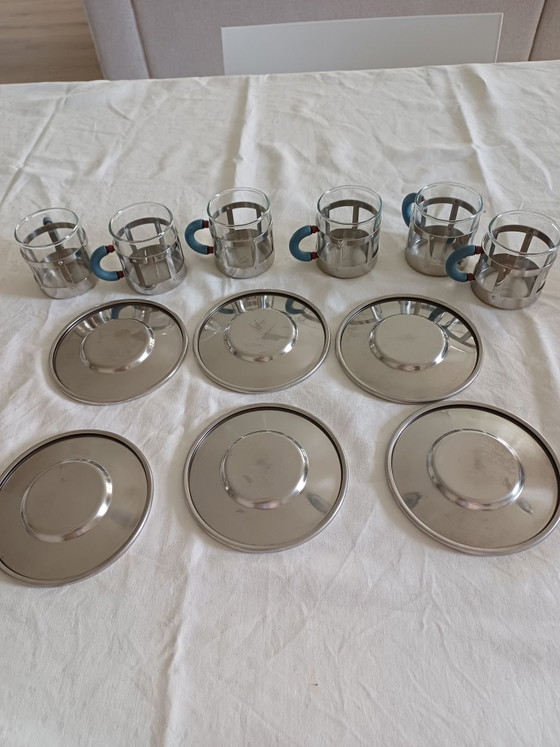 Alessi Espresso Cups (Design Michael Graves), Crockery, polished steel, Transparent (photo 2 of 5)
