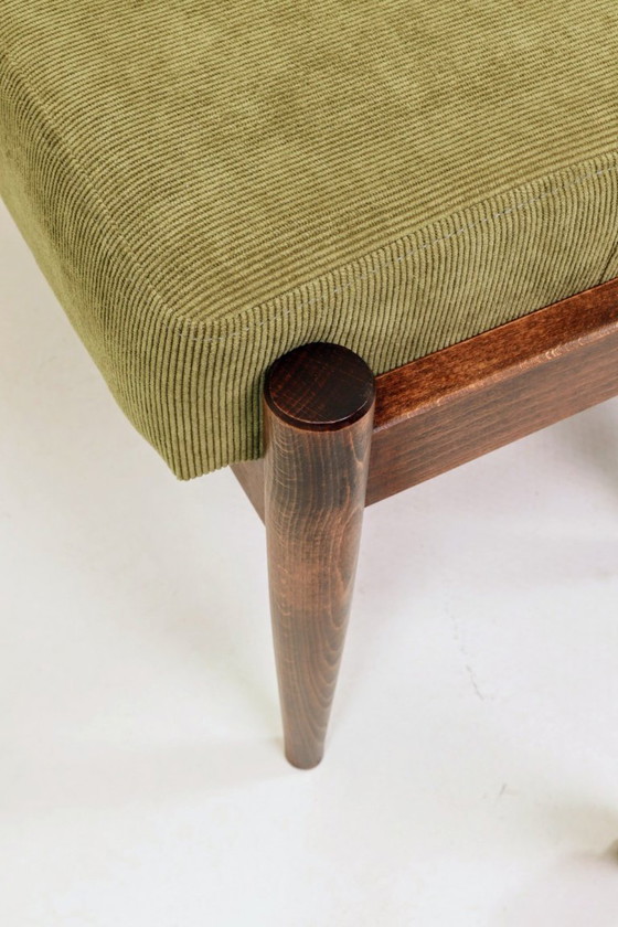 Image 1 of Tabouret scandinavo verde giallo velours côtelé Lotto di 2