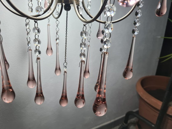 Image 1 of Lustre italien ancien en verre de Murano, Italie, années 1940