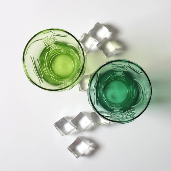 Image 1 of Set van 2 vintage Luminarc Coca-Cola glazen / Groen en limoengroen McDonald's