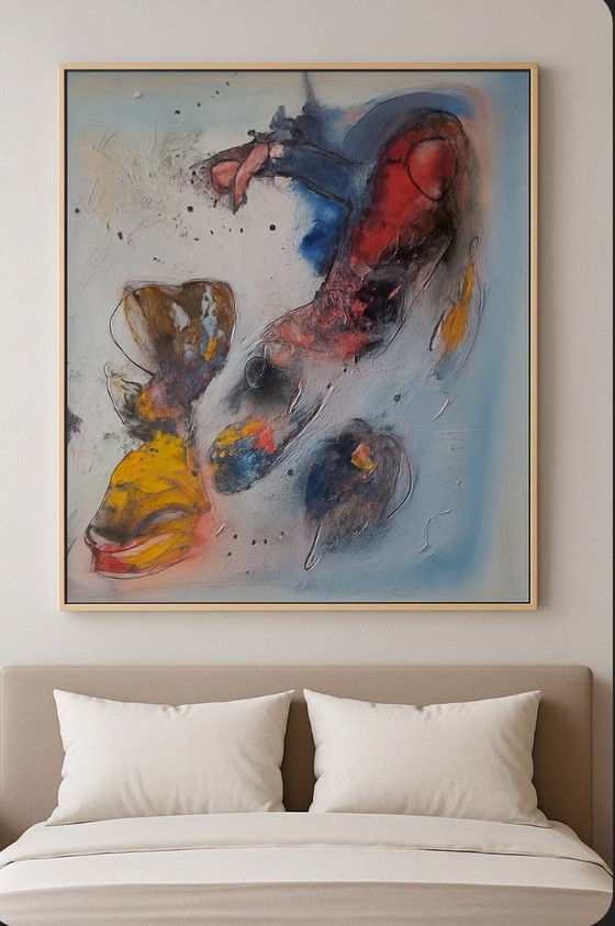 Image 1 of Skating white Fear,abstract,mixed media