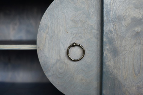 Image 1 of Vintage Mid Century Italiaans Modern Turquoise Streamline Dressoir in Berk, 1960