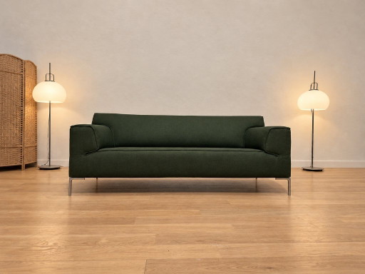 Canapé 3 places vert Design on Stock Bloq, récemment retapissé
