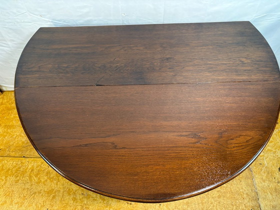 Image 1 of Jacobean Revival massief eiken klaptafel met neerklapbaar blad (circa 1900)