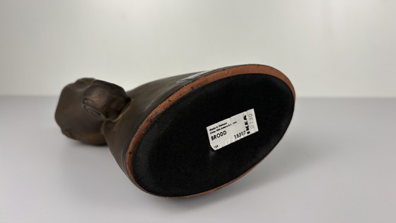 Image 1 of Vintage Ikea BRODD keramiek paardenhoofd design koper kleur