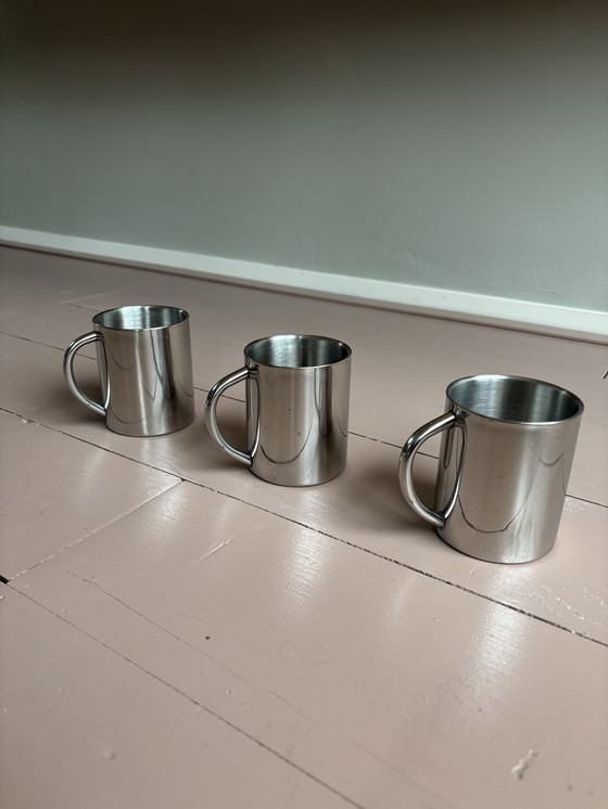 Image 1 of 3 large stainless steel mugs