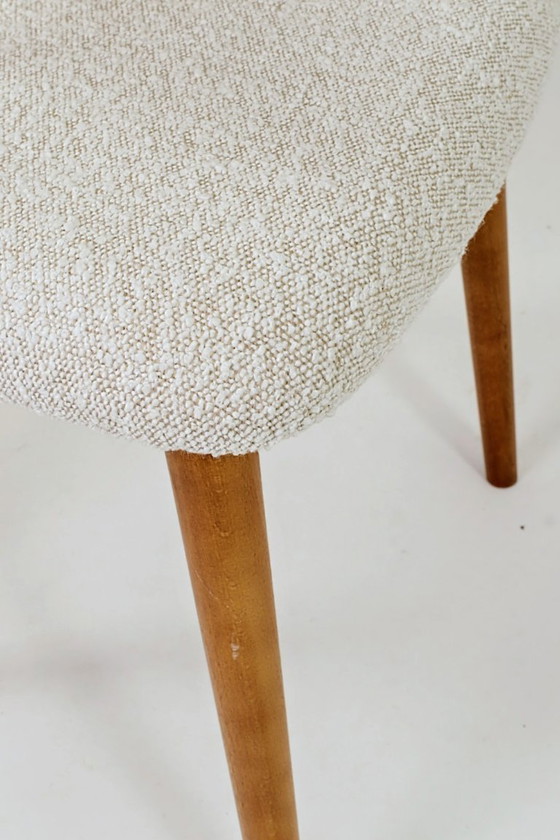 Image 1 of Eetkamerstoelen set van 6 scandinavedesign parel bouclé