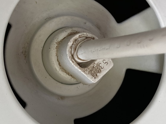 Image 1 of Grote IKEA hanglamp in wit gelakt metaal in de vorm van een vintage halve maan