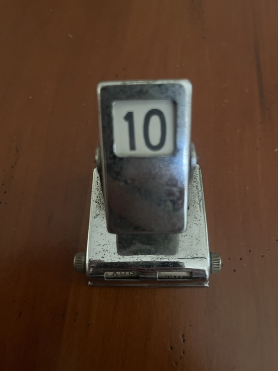 Calendrier de bureau perpétuel vintage en métal – style rétro/industriel – Pendules, Metal (photo 4 of 5)