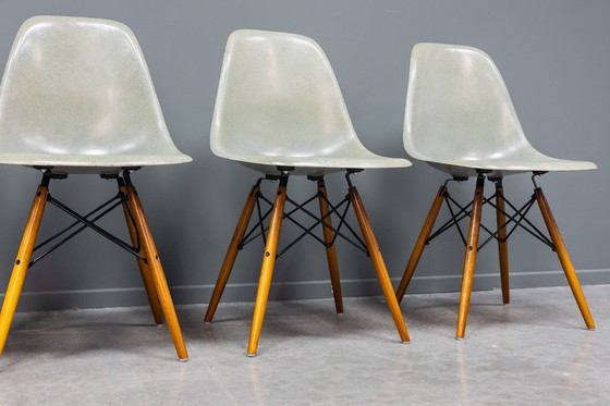 Image 1 of Eames DSW Seafoam Fiberglass stoelen, 6 stuks