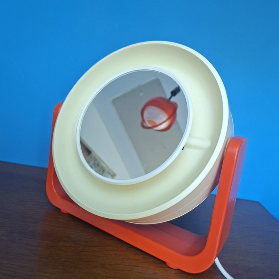 Image 1 of Allibert-Doppelspiegel aus den 1970er Jahren, orangefarben.