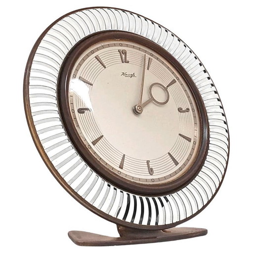 Heinrich Moller design Kienzle years '30 minimal neoclassic desk clock decò 8 days