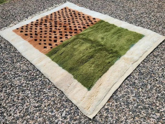 Tappeto Mrirt marocchino verde oliva e terracotta 360x240 cm – motivo grafico – Tappeti, Lana, Cotone (photo 2 of 9)