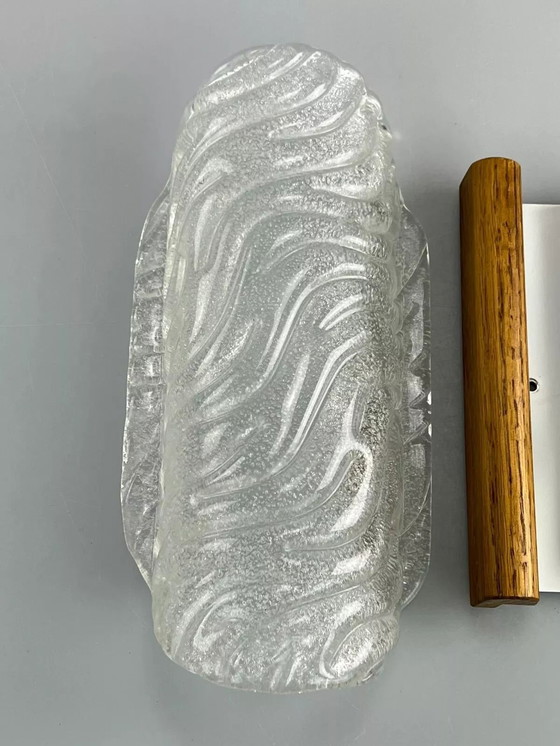 Image 1 of Lampada da parete anni '60 e '70 Fischer Leuchten Germany Applique da parete Design in vetro ghiacciato