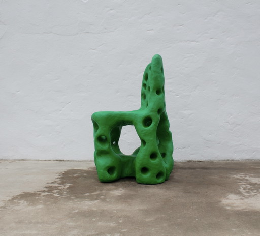 Zion Green Carved Chair – kuipstoelen, Wood