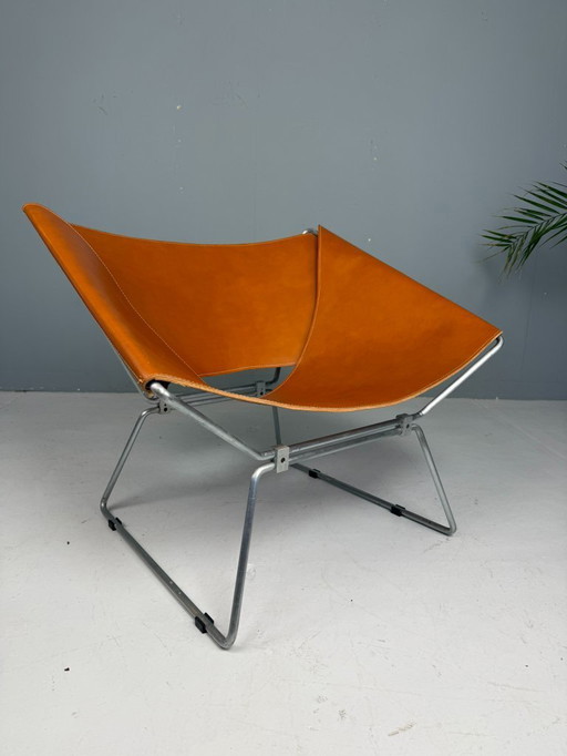 Pierre Paulin AP-14 cognac leather armchair for A. Polak, 1955