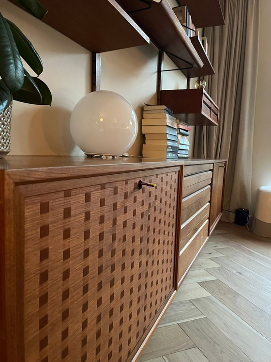 Image 1 of Mobiletto da parete vintage | Poul Cadovius | Modulare | Set completo | Metà secolo | Design danese