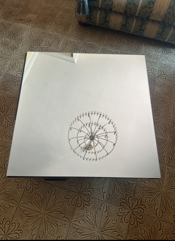 Rotating Coffee Table With 4 Drawers Attributed to Willy Rizzo for Mario Sabot, 1970s – Wood, Glass (photo 4 of 9)