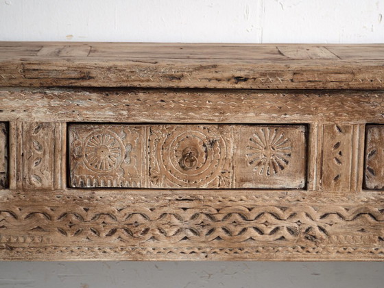 Antique carved console table in elm wood – China, circa 1930 – Iron (photo 30 of 40)