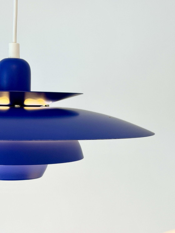 Suspension vintage El-Light Danish Blue Multi-Shade – Années 1970 – Metal (photo 6 of 11)