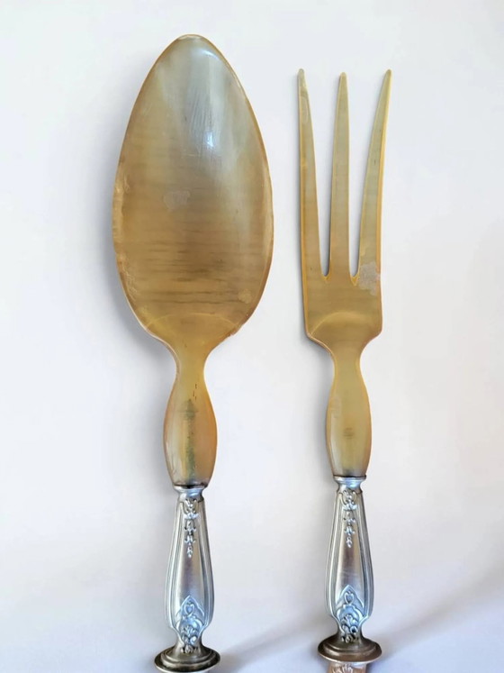 Couverts à salade argentés – Art Deco (photo 4 of 11)