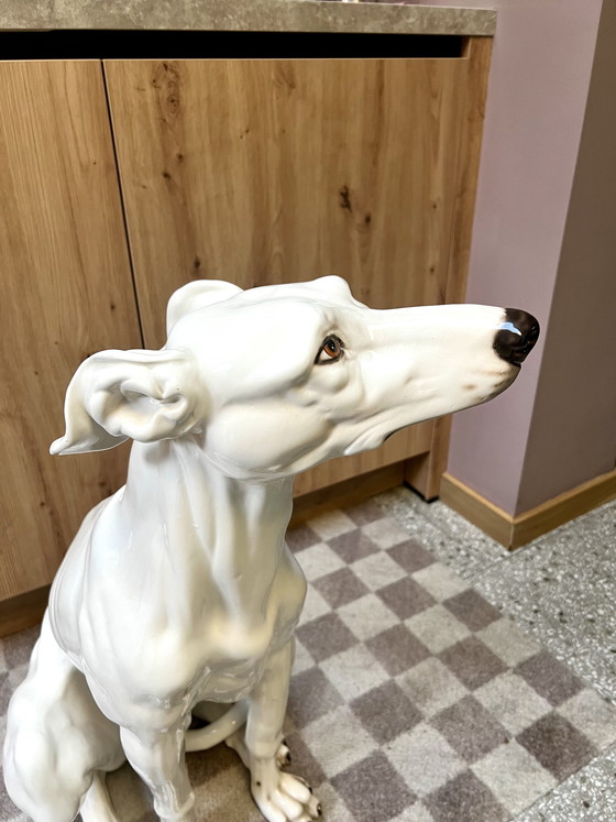 Image 1 of Statua vintage di levriero XL, realizzata in Italia.