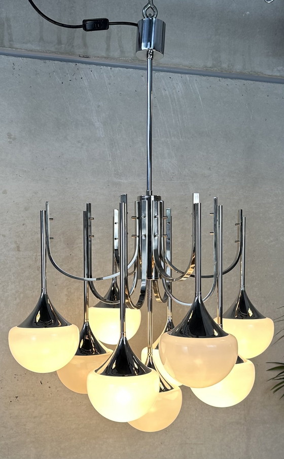 Image 1 of Vintage ‘trumpet chandelier’ - Boulanger