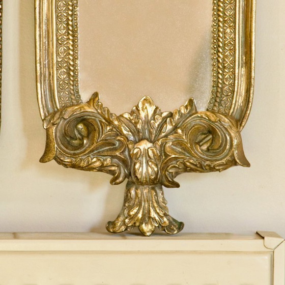 Image 1 of Exceptionnel triptyque de miroirs baroques du XIXe siècle en bois doré