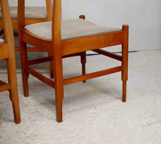 Image 1 of 5x Chaises en Bois Piètement Fuselé