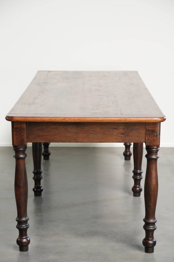 Exceptionnelle Table de salle à manger de ferme XXL anglaise en chêne du début du 19e siècle avec une (photo 5 of 13)