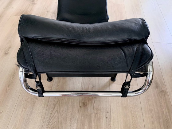 Image 1 of Elegante Chaise Longue in LC4-stijl | Zwart Leer