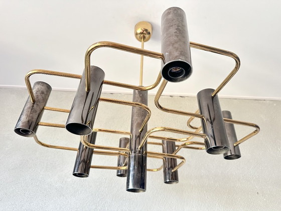 Vintage Sciolari for Boulanger pendant lamp – Chrome, Brass (photo 14 of 14)
